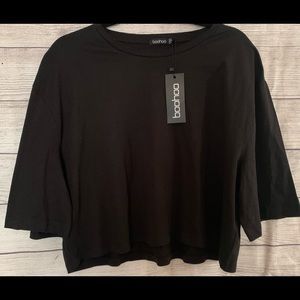 Boohoo Black and White 2 piece Crop Boxy top